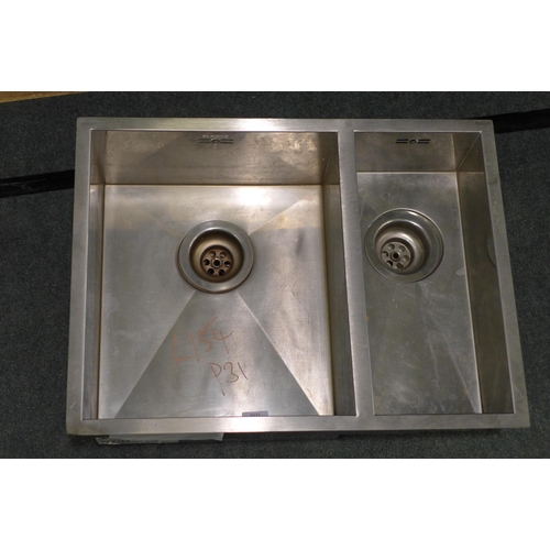 3021 - Ecuador 1.5 Bowl RVS U/mount Stainless Steel sink , Original RRP £250  inc. vat  (401 - 154)   * Thi... 