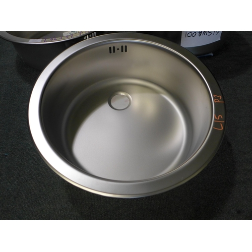 3029 - 3X 450mm Installation Round Stainless Steel Sinks  Original RRP £25.00  inc. vat  (401 - 15)   * Thi... 