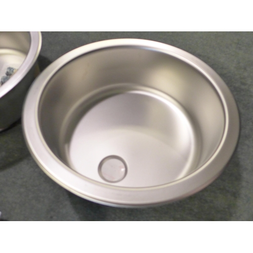 3029 - 3X 450mm Installation Round Stainless Steel Sinks  Original RRP £25.00  inc. vat  (401 - 15)   * Thi... 