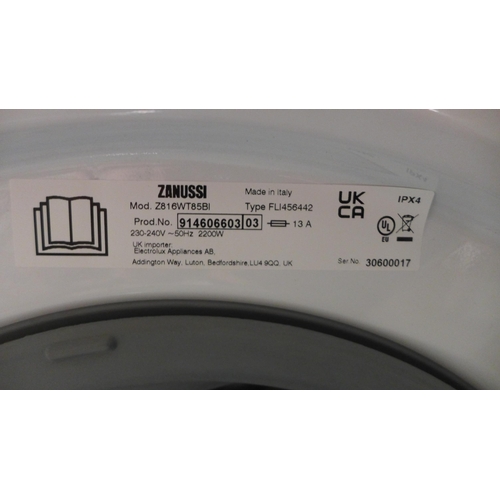 3038 - Zanussi Integrated Washer Dryer (8kg)  H819xW596xD540  Original RRP £607.5  inc. vat  (401 - 55)   *... 