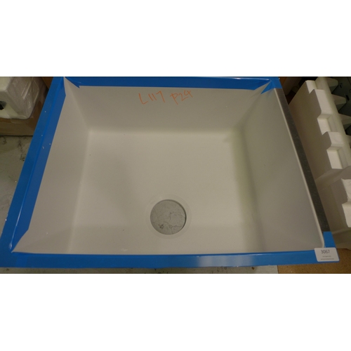 3067 - Sumba Composite sink with Steel Frame 1.0 White 443x500   -  Model No  BL467916  , Original RRP £499... 