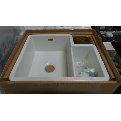 3068 - Paros 1.5 Bowl RHD U/mount Ceramic White sink 520x600   Original RRP £415.84  inc. vat    (401 - 13,... 