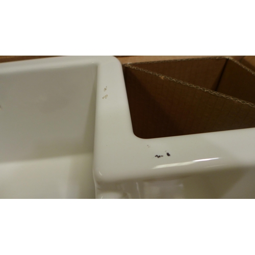 3068 - Paros 1.5 Bowl RHD U/mount Ceramic White sink 520x600   Original RRP £415.84  inc. vat    (401 - 13,... 