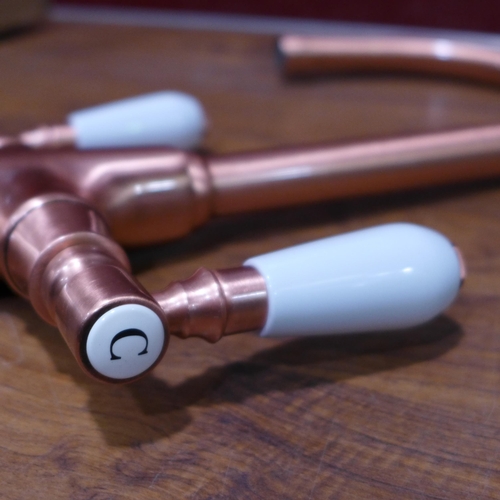 3082 - Fortuna Tap Copper with White Handles - High/Low Pressure  - Model no  64RS544ELRGWN, Original RRP £... 