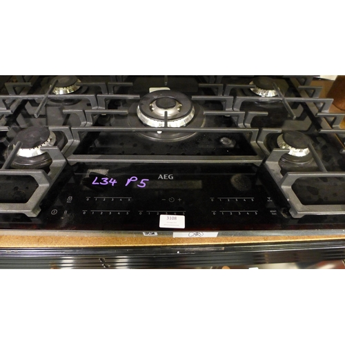 3108 - AEG 5 Burner Gas Hob H52xW750xD510  - Model no  HVB75450IB , Original RRP £740.83 inc vat (404-34)  ... 