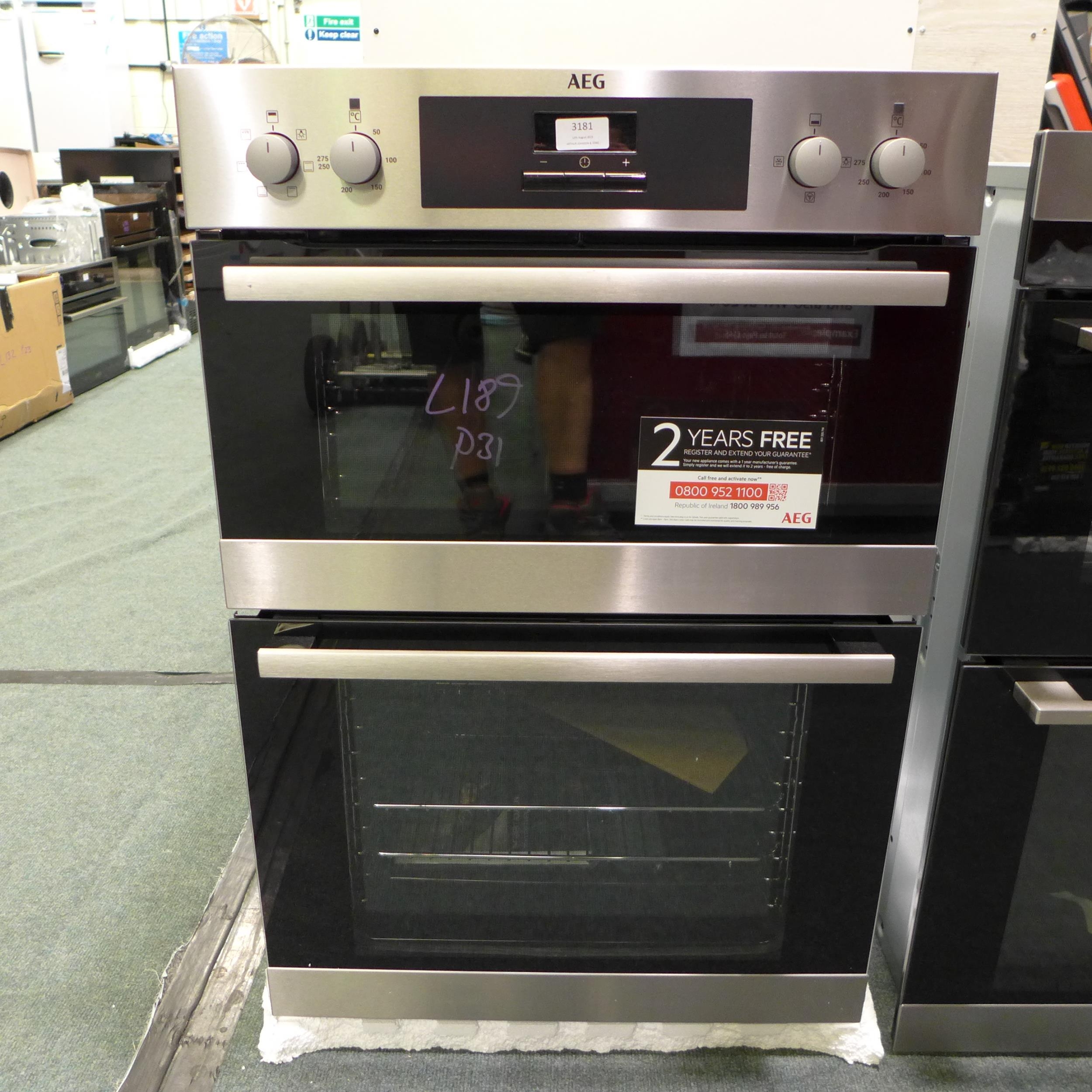 Aeg h888xw594xd568 built in shop double oven