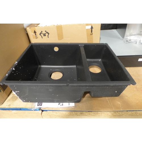 3294 - Black Composite 1.5 Bowl Sink (404-69)   * This lot is subject to vat