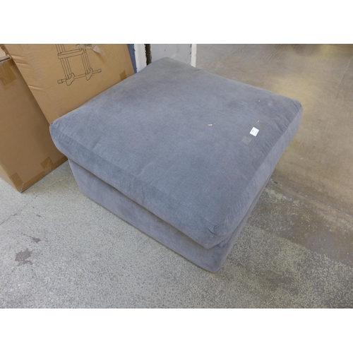 1666 - A mid grey upholstered cushion top footstool