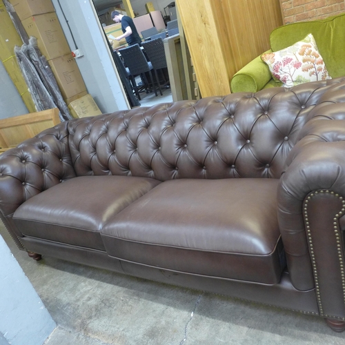 1999 - New Allington 3 seater  brown leather Sofa, original RRP £1666.66 + VAT - marked(4175-25) *This lot ... 