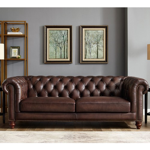 1999 - New Allington 3 seater  brown leather Sofa, original RRP £1666.66 + VAT - marked(4175-25) *This lot ... 