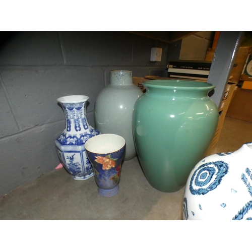 1133 - A collection of vases and ornaments, including three large vases **PLEASE NOTE THIS LOT IS NOT ELIGI... 