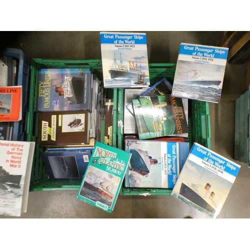 1138 - Four boxes of hardback books, text books etc., on Naval and maritime themes **PLEASE NOTE THIS LOT I... 