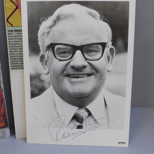 609 - Comedy; autographed photographs of Ronnie Barker and Jerry Lewis