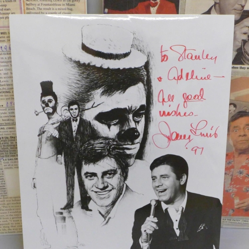 609 - Comedy; autographed photographs of Ronnie Barker and Jerry Lewis