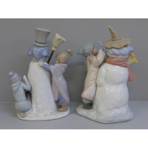 610 - Two Lladro figures; Talk to Me! and The Snow Man, boxed