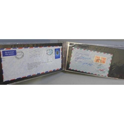 634 - Stamps:- album of Middle East postal history, Bahrain, Iran, Kuwait, Oman, Saudi Arabia, etc., (52)