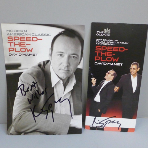 635 - Two Kevin Spacey signatures, one on an Old Vic leaflet