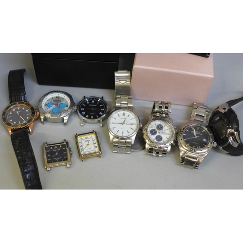 648 - A collection of wristwatches including two lady's watches with boxes