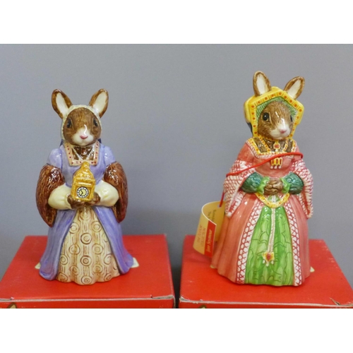 657 - Royal Doulton Bunnykins Henry VIII's Wives figures, all boxed