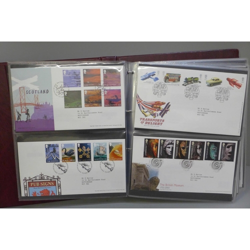 674 - An album of stamp first day covers, 2000s including Motorcycles, London 2012, England a British Jour... 