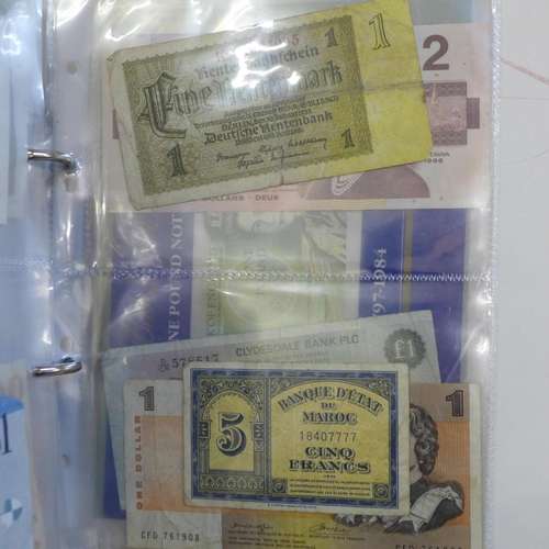 690 - Bank notes; collection of worldwide bank notes in album, (28)