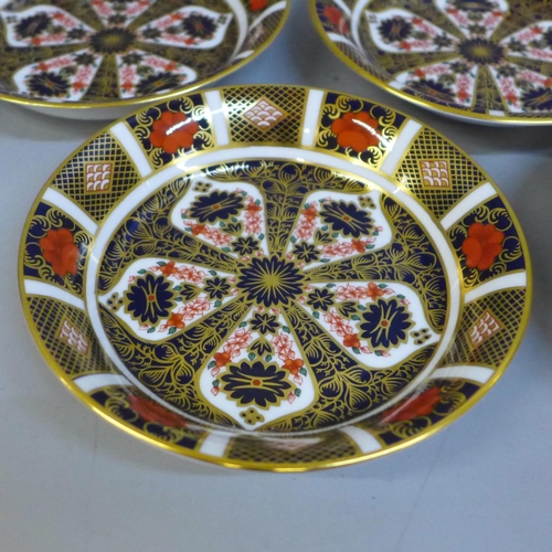 696 - Six Royal Crown Derby 1128 Imari bowls, first quality, 16.5cm, (6½