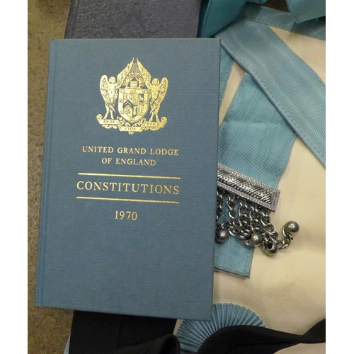 707 - Masonic regalia and ephemera, cased