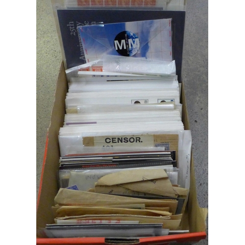 708 - Stamps; box of GB stamps, covers, postal history, presentation packs, etc.