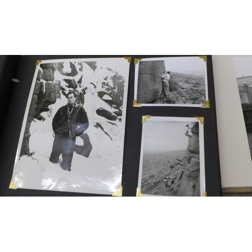 710 - A suitcase of old photographs including two albums of 1950s shipping photographs