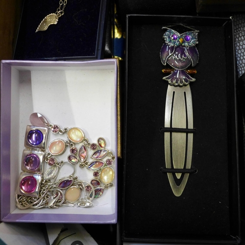 717 - Two boxes of costume jewellery and simulated pearls