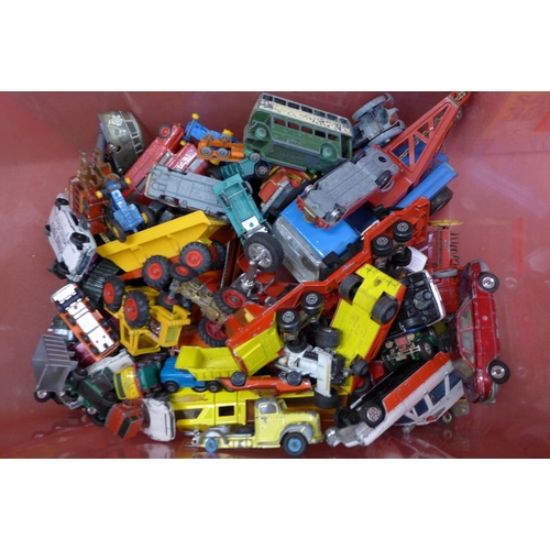 728 - A collection of Dinky, Corgi and other die-cast vehicles, playworn