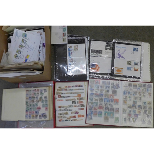 730 - Stamps; box of stamps, covers, etc., loose and in albums