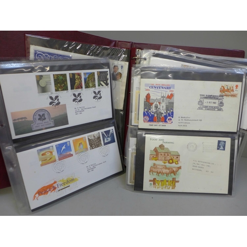 741 - An album of stamp first day covers, 1980s and 1990s, including Benham, 111 in total