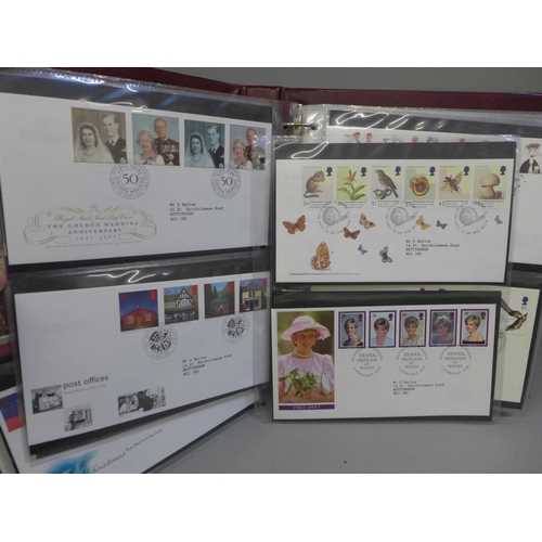 741 - An album of stamp first day covers, 1980s and 1990s, including Benham, 111 in total