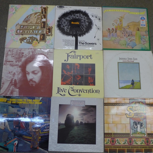 743 - Fifteen folk/folk rock LP records