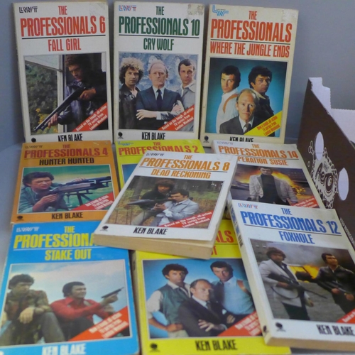 754 - Ten 'The Professionals' paperback books and other paperbacks