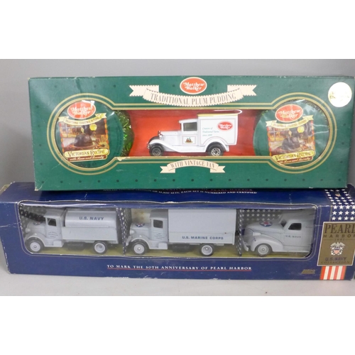 758 - Model vehicles including Corgi Wheelz lorry and a RAF set