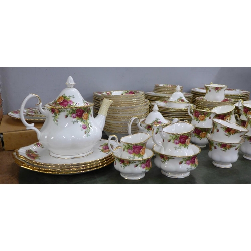 778 - An extensive suite of Royal Albert Old Country Roses tea and dinner wares comprising two three-tier ... 