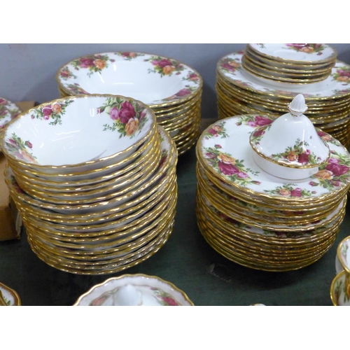 778 - An extensive suite of Royal Albert Old Country Roses tea and dinner wares comprising two three-tier ... 