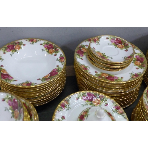 778 - An extensive suite of Royal Albert Old Country Roses tea and dinner wares comprising two three-tier ... 