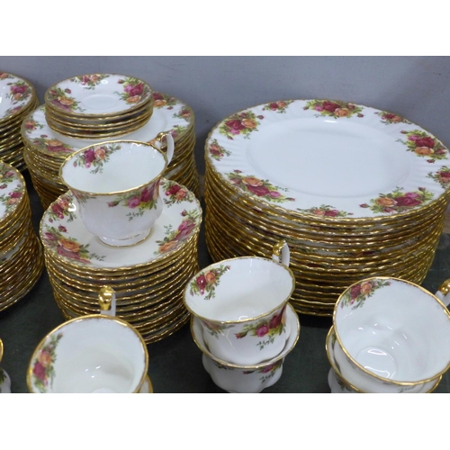 778 - An extensive suite of Royal Albert Old Country Roses tea and dinner wares comprising two three-tier ... 