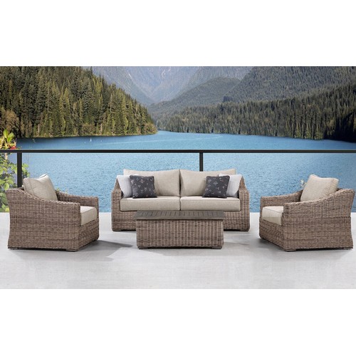 1493 - Ove Decors Denver 4 piece woven deep seating set   , Original  RRP £1499.99 - not standard cushions ... 