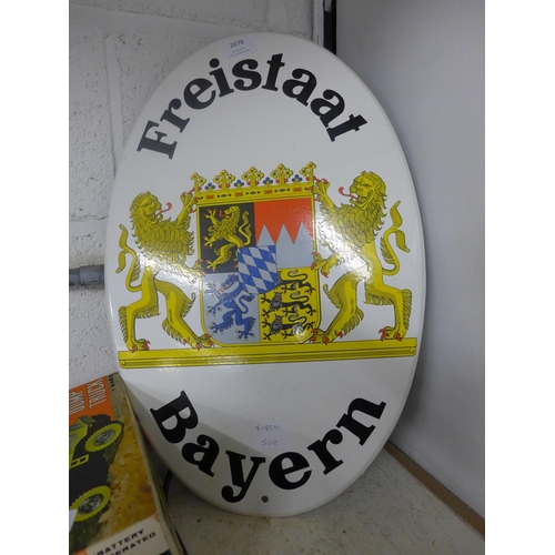 2078 - A Freistaat Bayern enamel sign made in West Germany