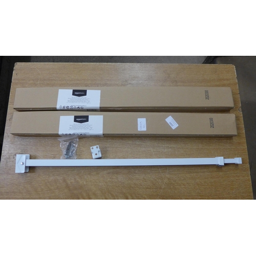 2085 - 3 Amazon patio door security bars in white - sealed