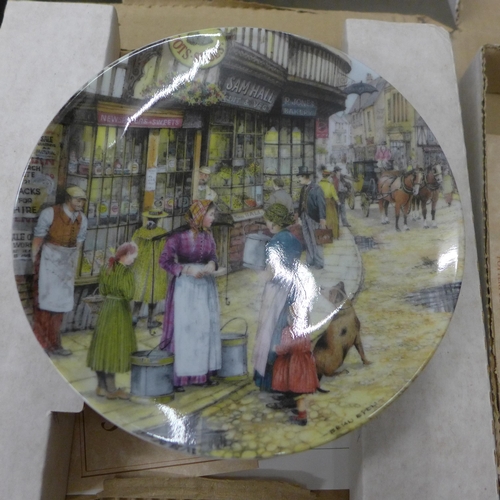 2092 - Three collectors plates by Davenport and Wedgwood including The Milkmaid, National Fire Museum 