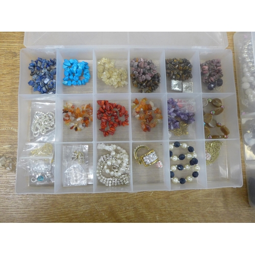 2142 - Two cases of unused jewellery including semi precious stone bracelets