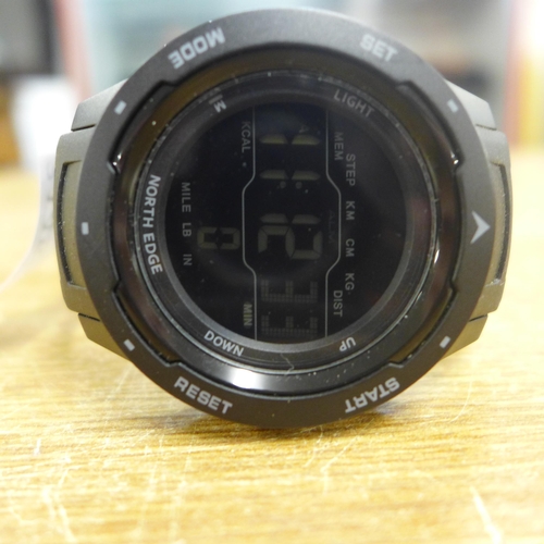 2145 - 2 North Edge digital watches with back lit display