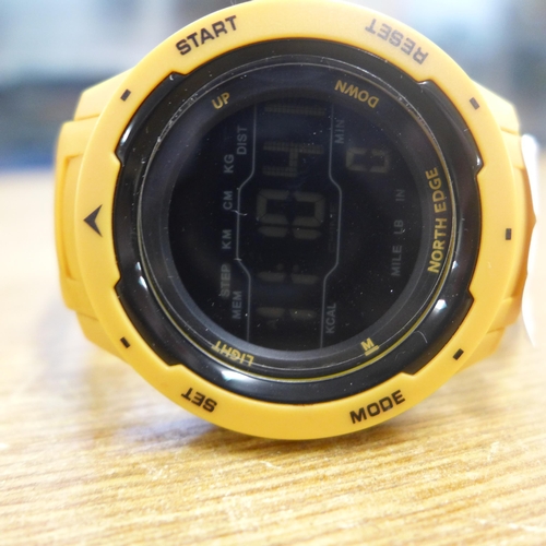 2145 - 2 North Edge digital watches with back lit display