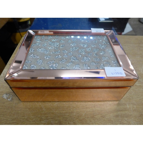 2148 - A mirrored jewellery box, unused