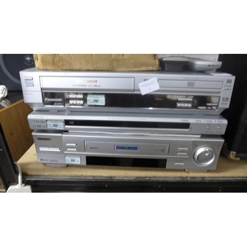 2195 - A Panasonic video recorder (model no. JAZA00151), a Toshiba Video Plus and a Sony DVD player